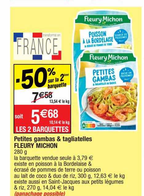 petites gambas & tagliatelles fleury michon
