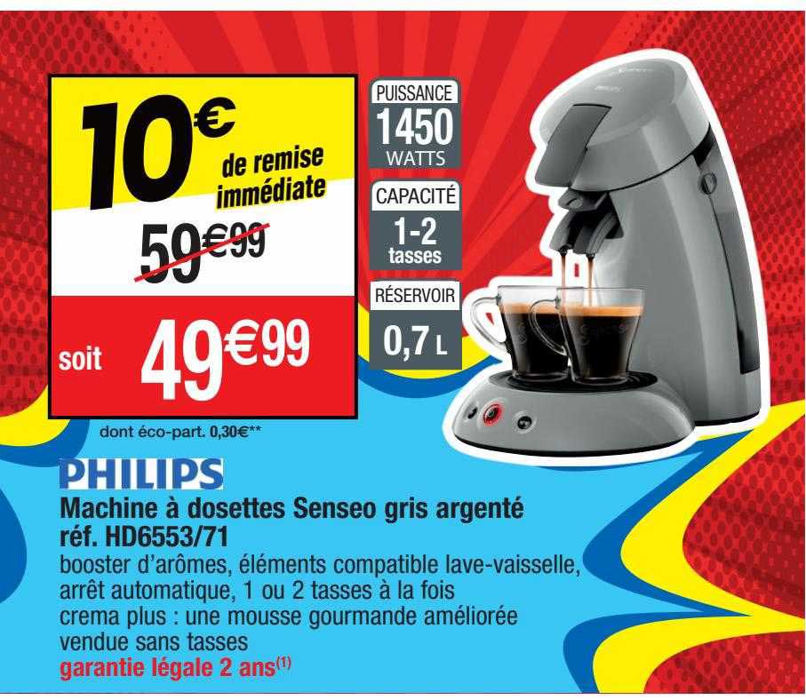 philips machine à dosettes senseo gris argenté