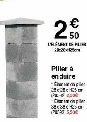 pilier à enduire