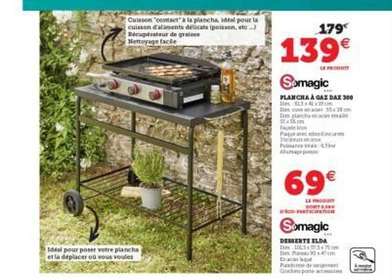 plancha à gaz dax 340 somagic, dessert elda somagic