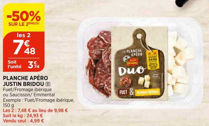 planche apéro justin bridou