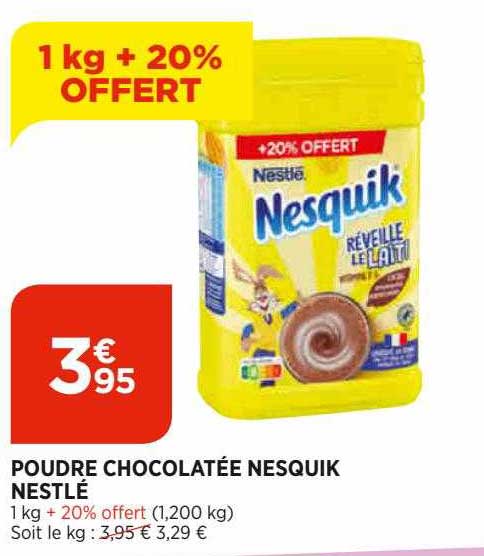 poudre chocolatée nesquik nestlé