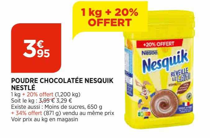 poudre chocolatée nesquik nestlé