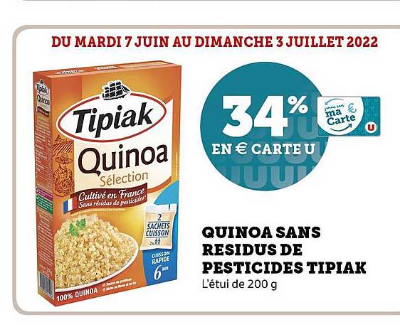 quinoa sans résidus de pesticides tipiak