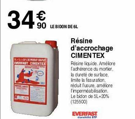 résine d'accrochage cimentex