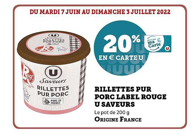 Rillettes Pur Porc Label Rouge U Saveurs