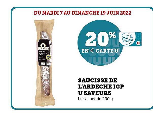 saucisse de l'Ardèche igp u saveurs