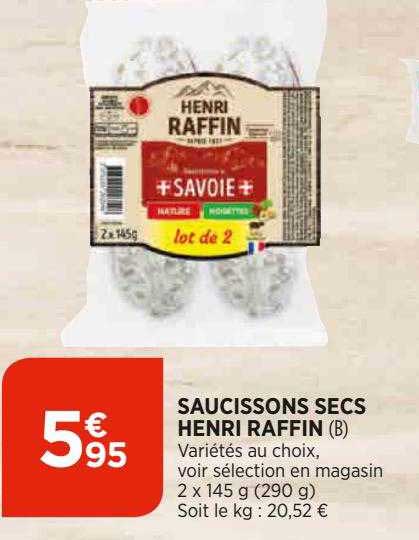 saucissons secs henri raffin