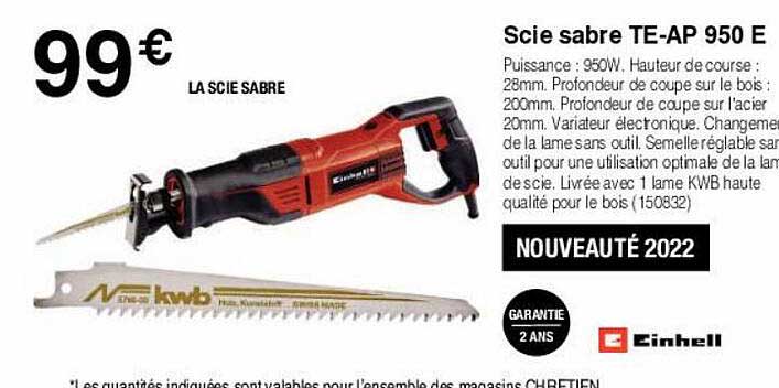 Scie Sabre Te-ap 950 E Einhell