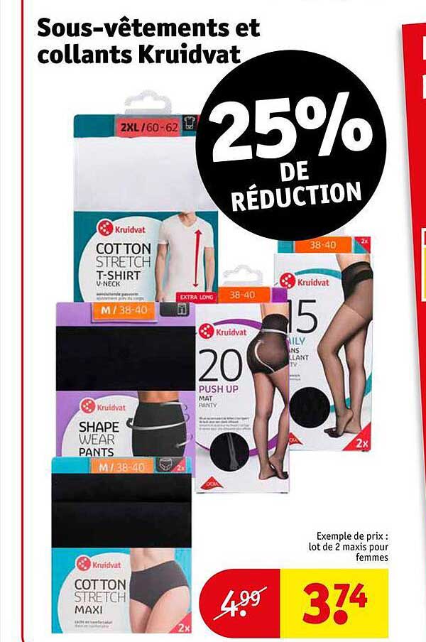 sous-vêtements et collants kruidvat