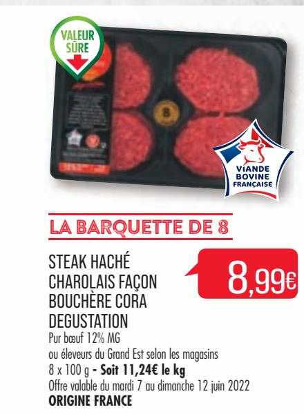 steak haché charolais façon bouchère cora degustation