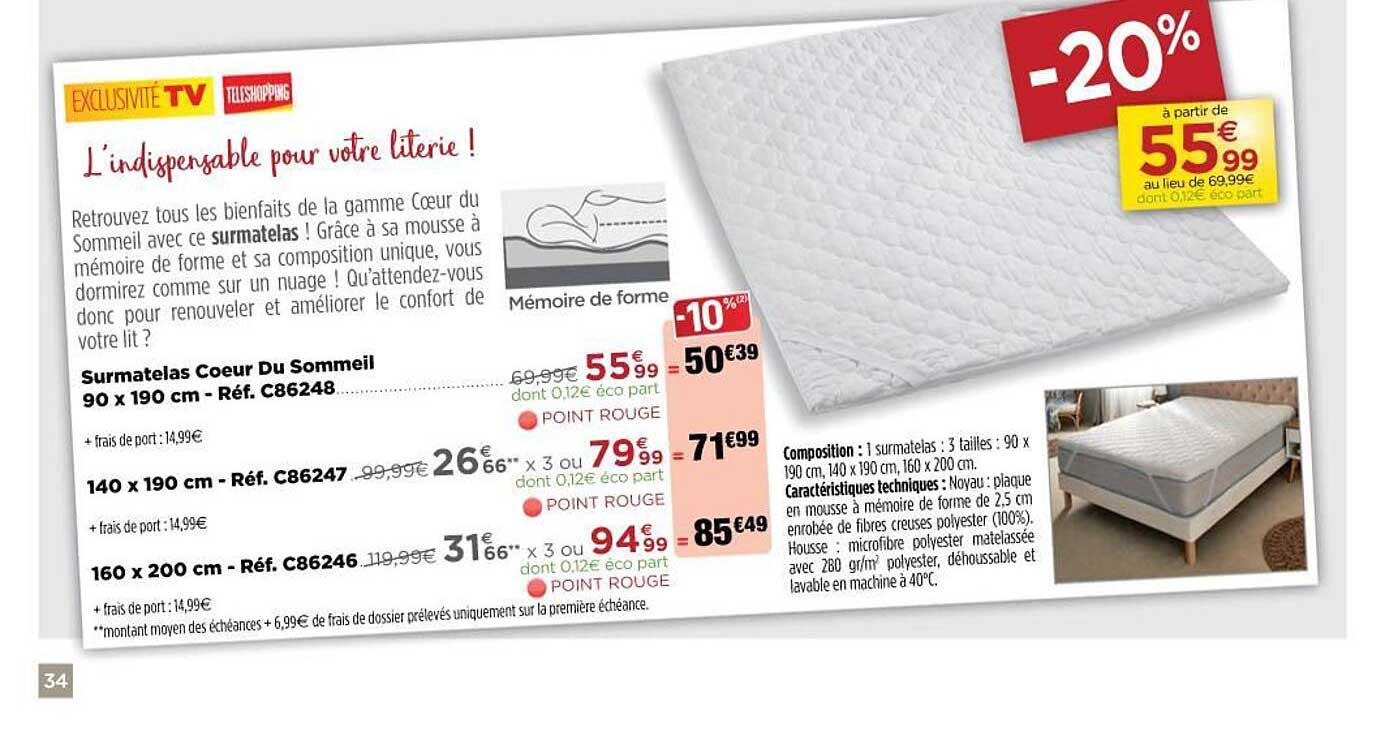 surmatelas cœur du sommeil