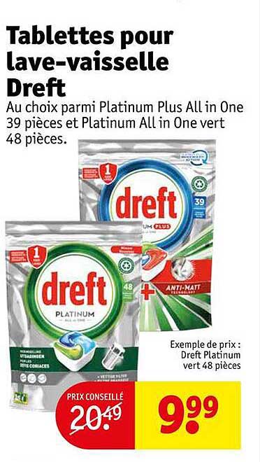 tablettes pour lave-vaisselle dreft