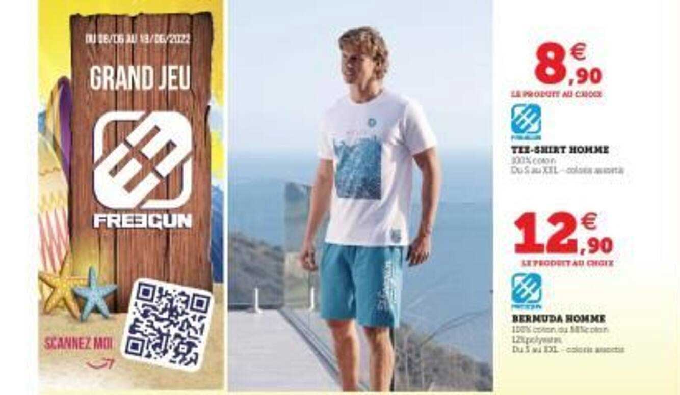 Tee-shirt Homme Freegun, Bermuda Homme Freegun