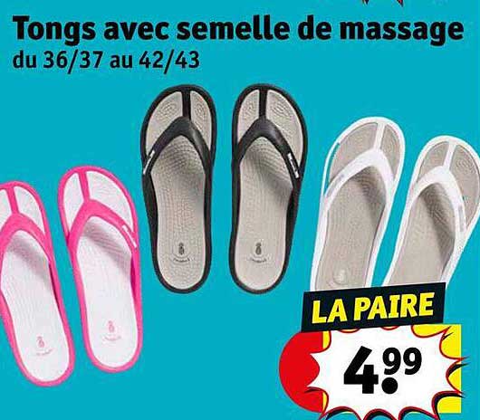 tongs avec semelle de massage