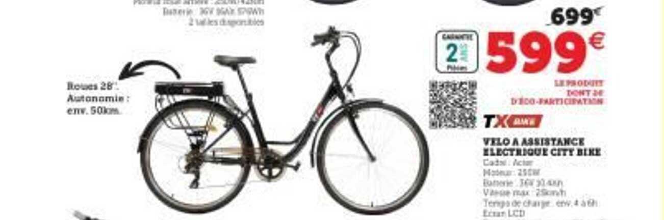 vélo à assistance électrique city bike tx bike