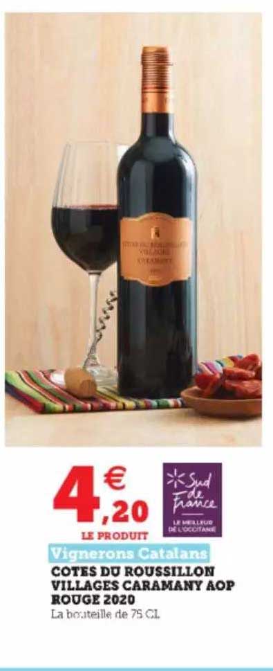 vignerons catalans côtes du roussillon villages caramany aop rouge 2020