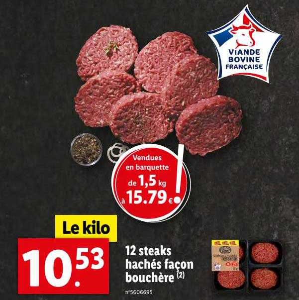 12 steaks hachés façon bouchère