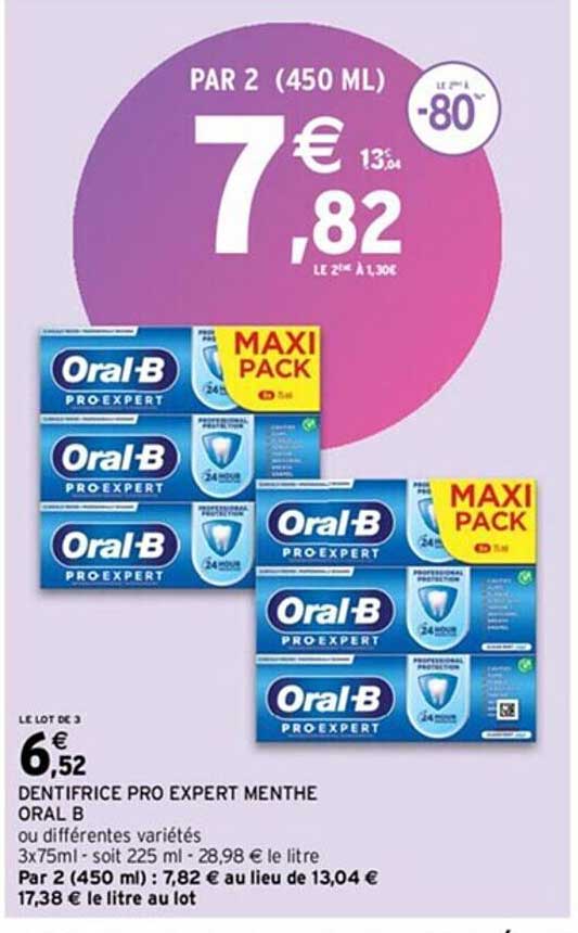 dentifrice pro expert menthe oral b