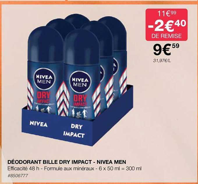 déodorant bille dry impact - nivea men