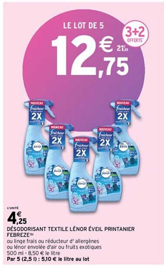 désodoridant textile lénor éveil printanier febrèze