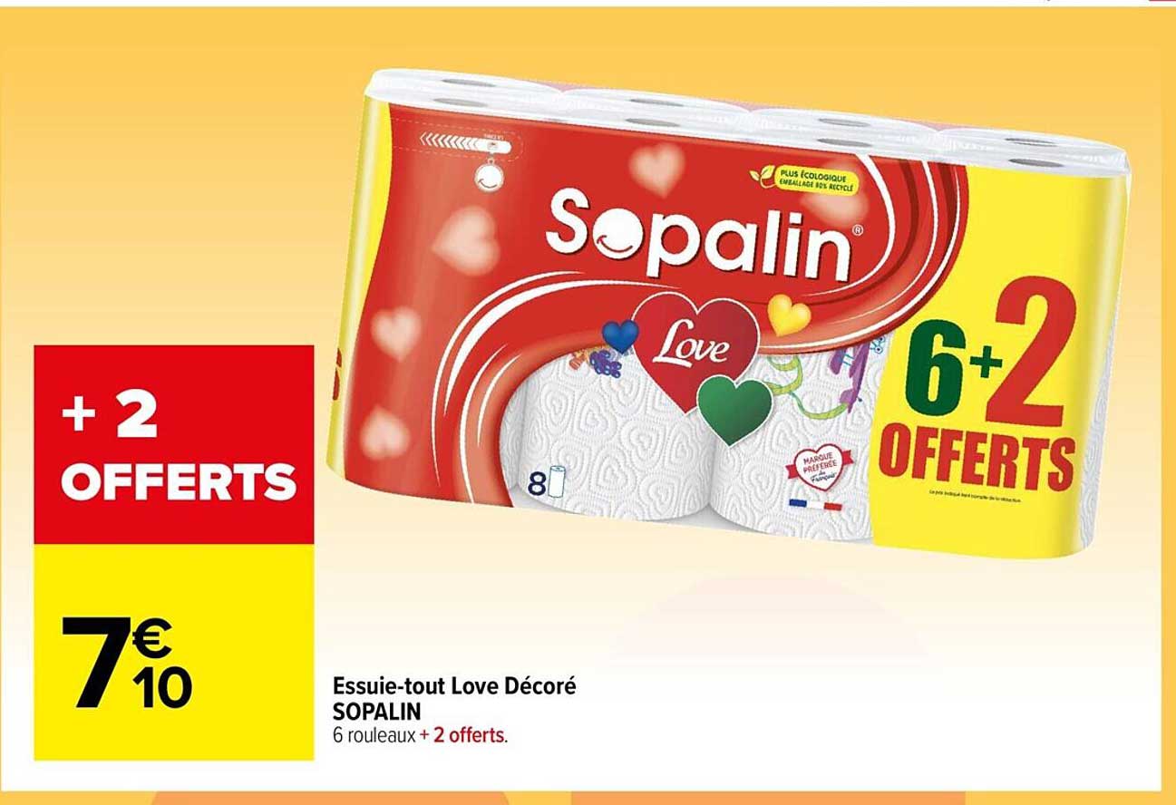 essuie-tout love décoré sopalin