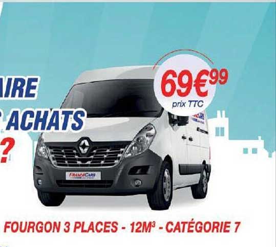 fourgon 3 places - 12m³ - catégorie 7