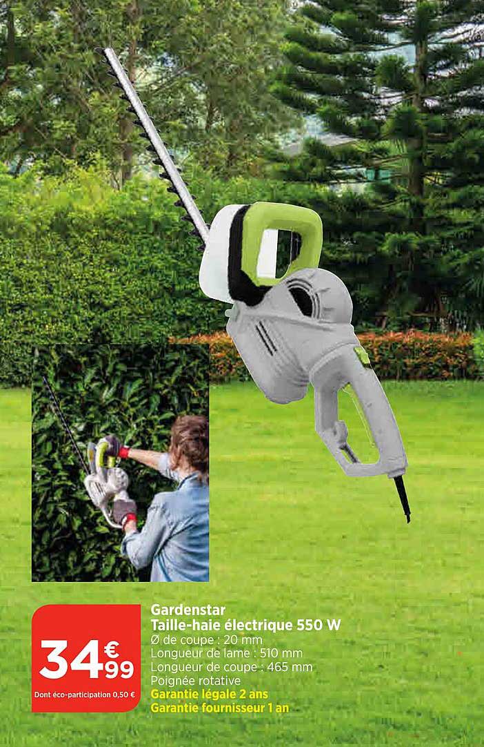 gardenstar taille-haie électrique 550w