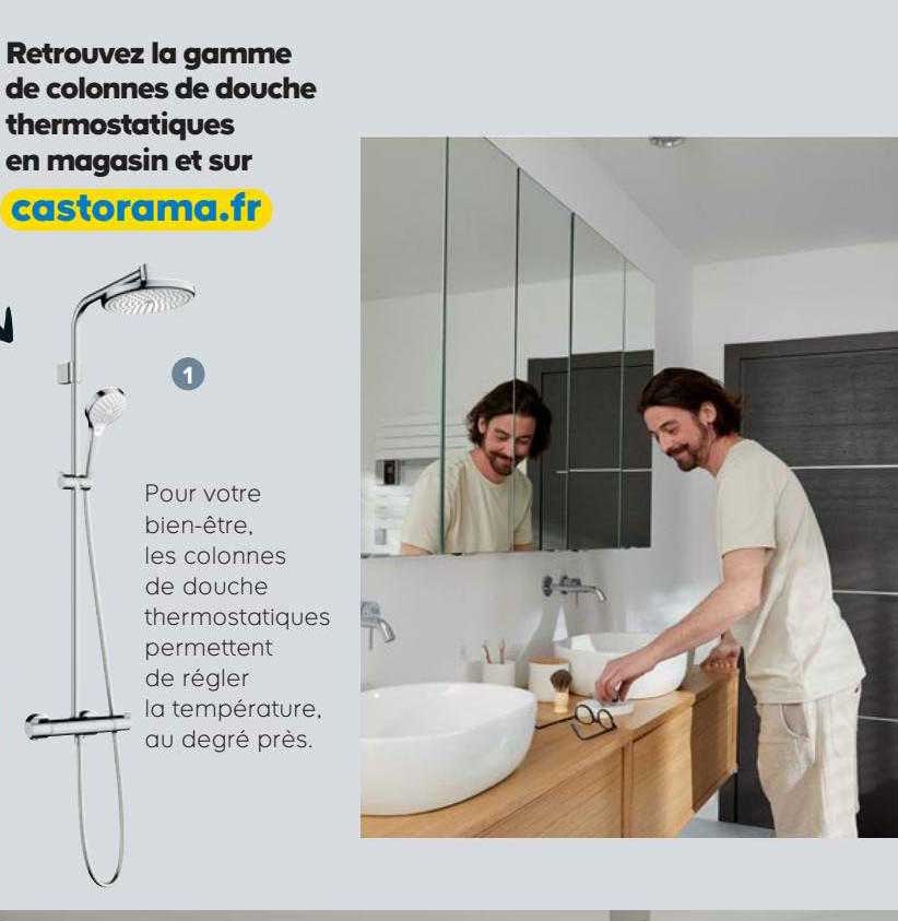 la gamme de colonnes de douche thermostatiques en magasin et sur castorama.fr
