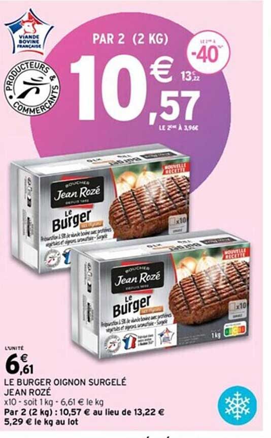 le burger oignon surgelé jean rozé