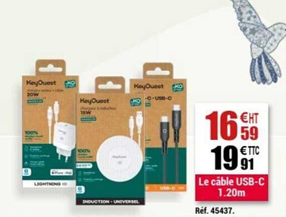 le câble usb-c 1.20m