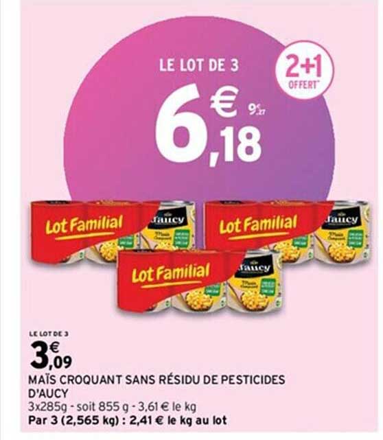 maïs croquant sans résidu de pesticides d'aucy