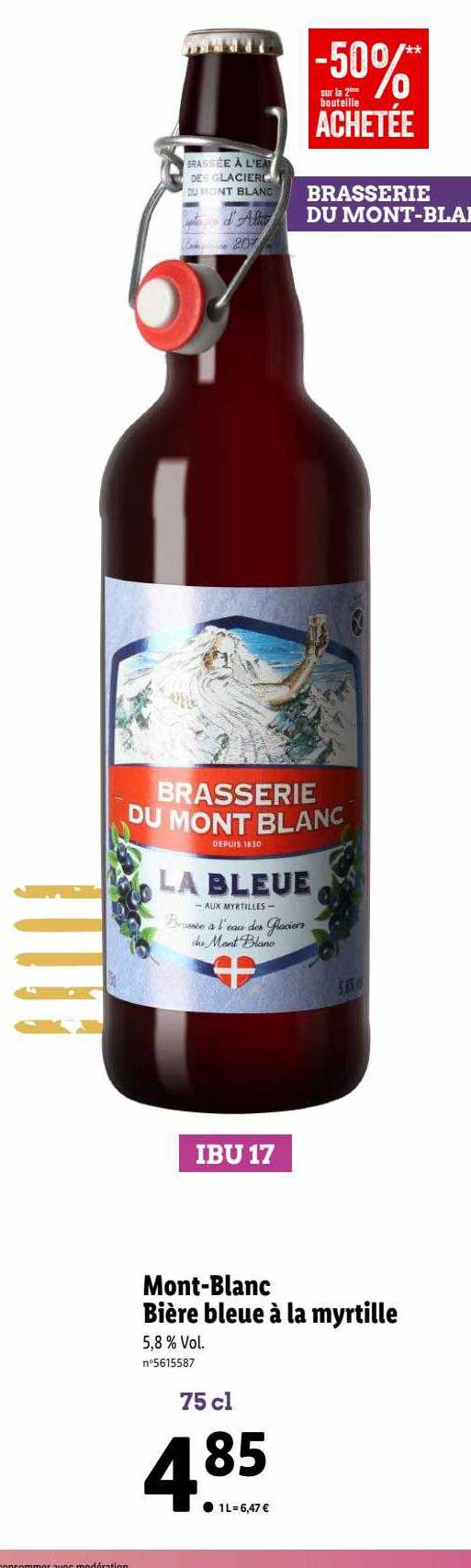 mont-blanc bière bleue à la myrtille
