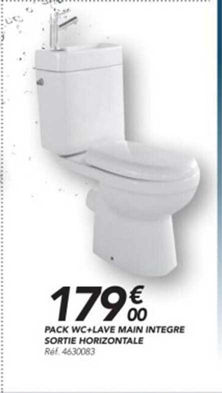 pack wc + lave main intégré sortie horizontale