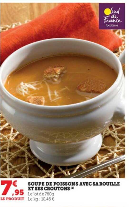 soupe de poissons avec sa rouille et ses croûtons