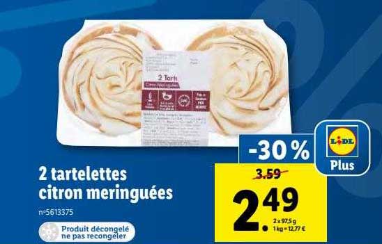 2 Tartelettes Citron Meringuées