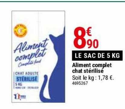 aliment complet chat stérilisé