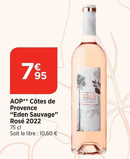 Aop Côtes De Provence "eden Sauvage" Rosé 2022
