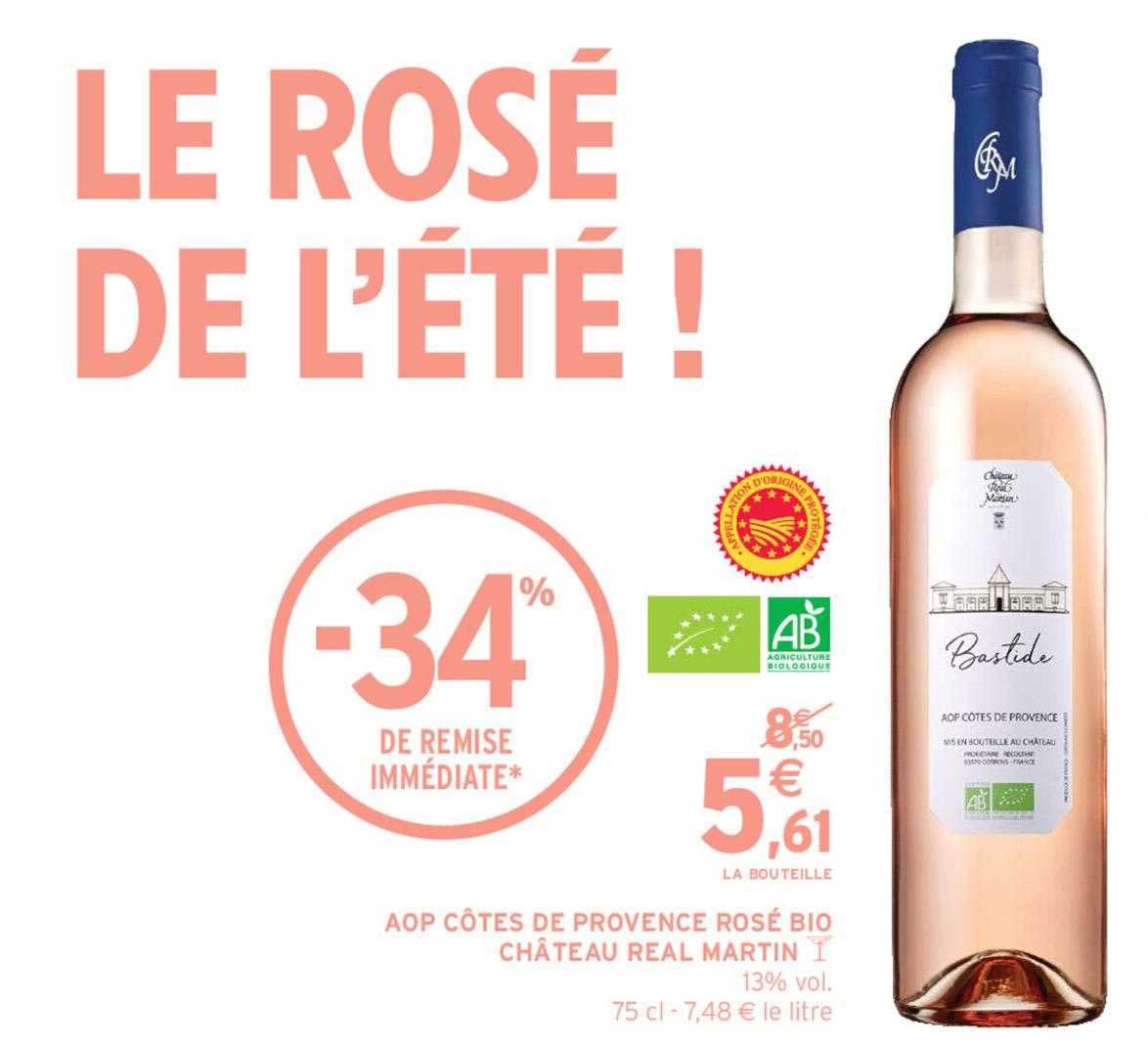 aop côtes de provence rosé bio château real martin