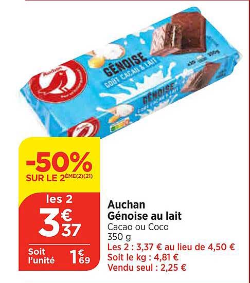 Auchan Génoise Au Lait