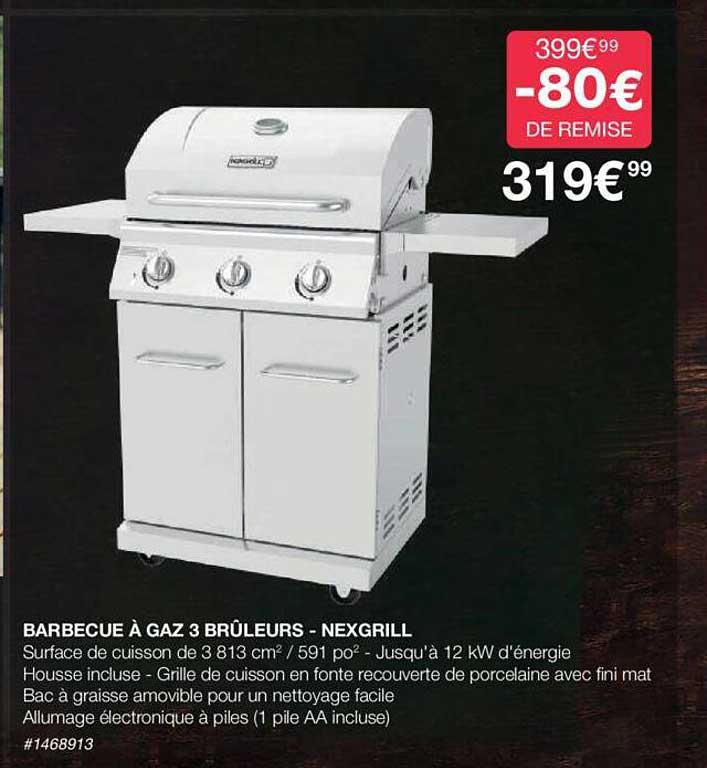 barbecue à gaz 3 brûleurs - nexgrill