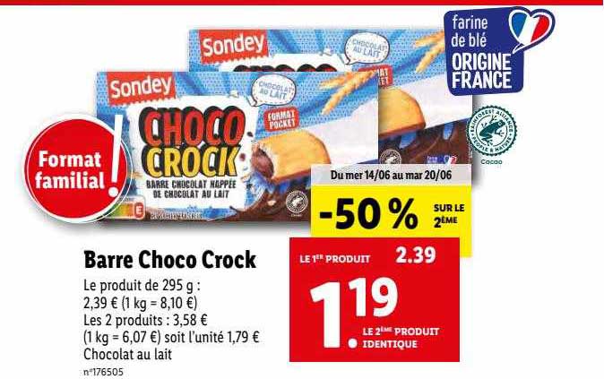 Barre Choco Crock Sondey