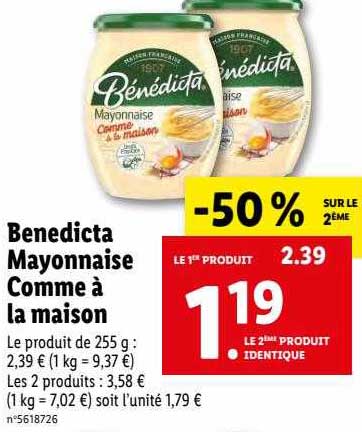 bénédicta mayonnaise comme à la maison