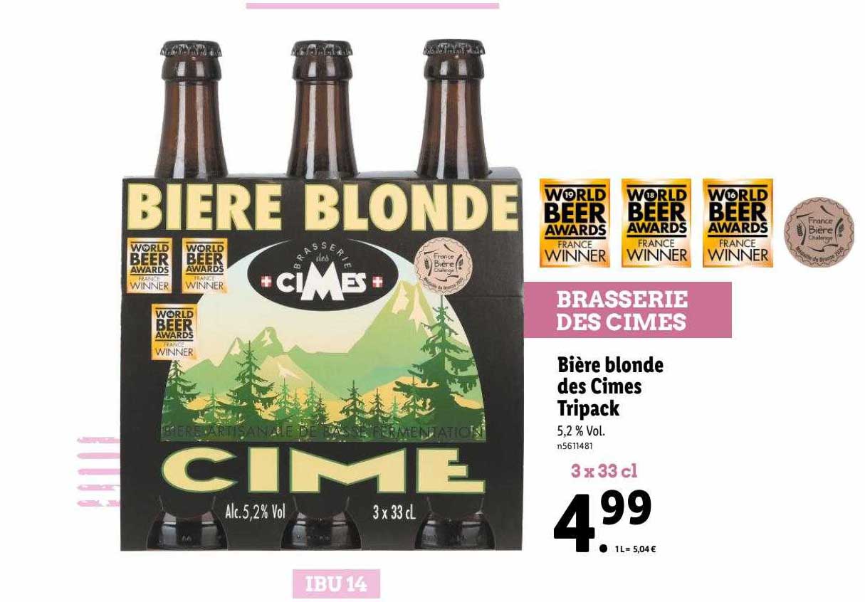 bière blonde des cimes tripack