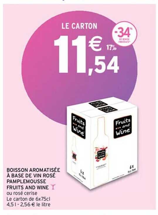 boisson aromatisée à base de vin rosé pamplemousse fruits and wine