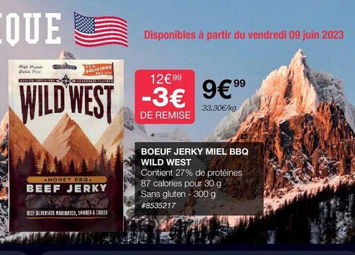 bœuf jerky miel bbq wild west