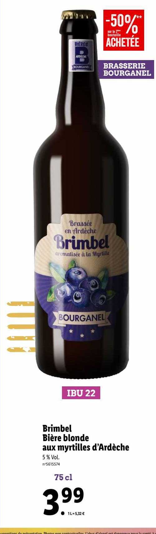 brimbel bière blonde aux myrtilles d'ardèche