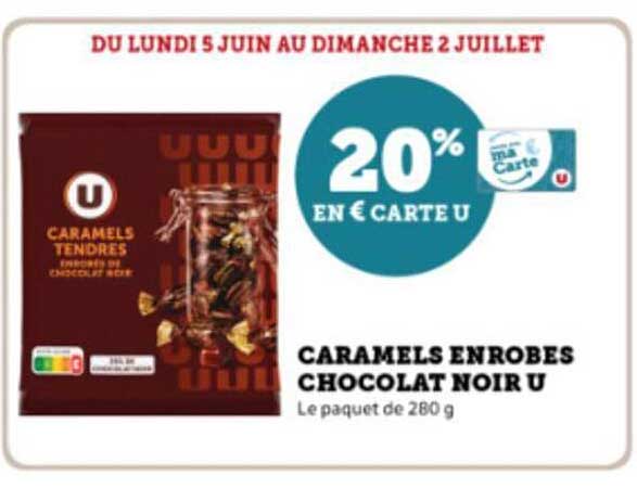 caramels enrobés chocolat noir u