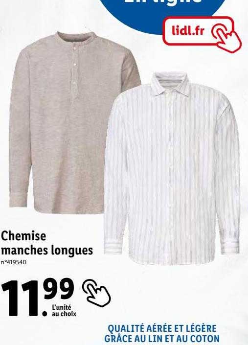 chemise manches longues
