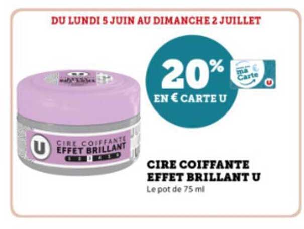 cire coiffante effet brillant u